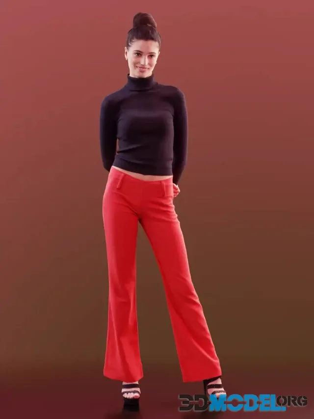 Young girl Myriam in red pants (3D-Scan)