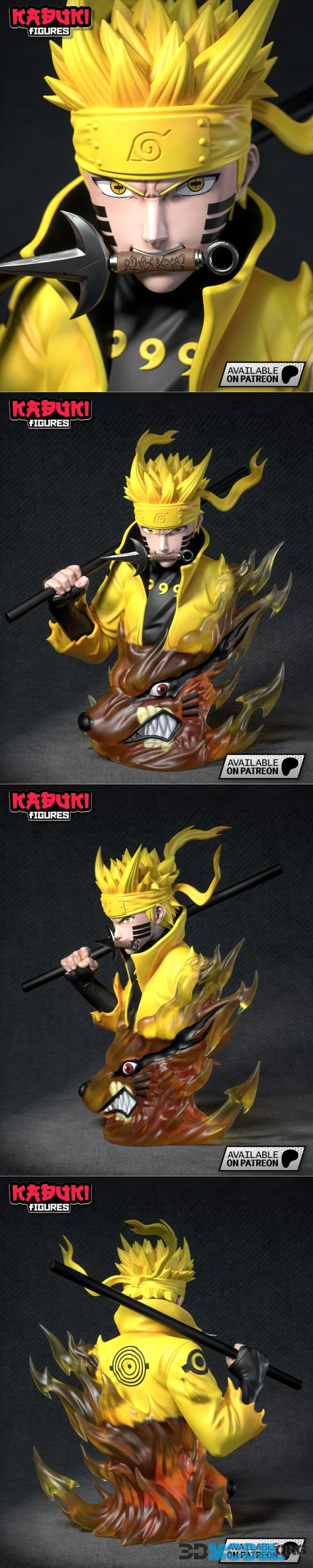 Kabuki Figures - Naruto Bust – Printable