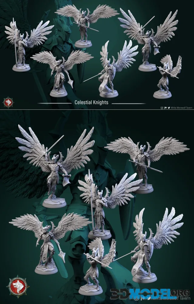 Celestial Knights set 6 miniatures – Printable