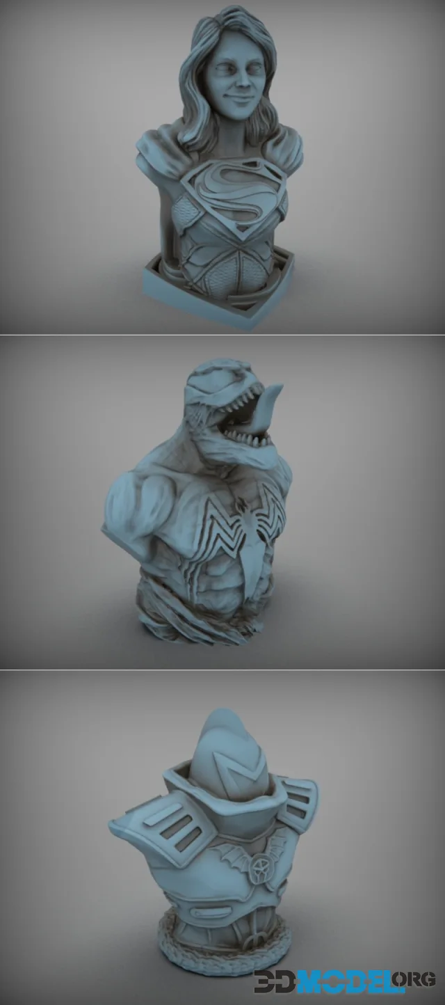 Supergirl Bust and Venom Bust and Horde Trooper Bust – Printable