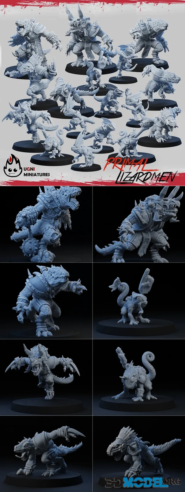 UGNI Miniatures - Primal Lizardmen – Printable