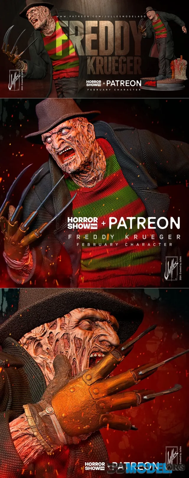 Julles Modelado - Freddy Krueger – Printable