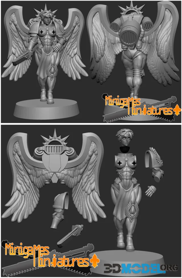 Minigames Miniatures - Sanguinary Guard Pose 1 - January 2023 – Printable