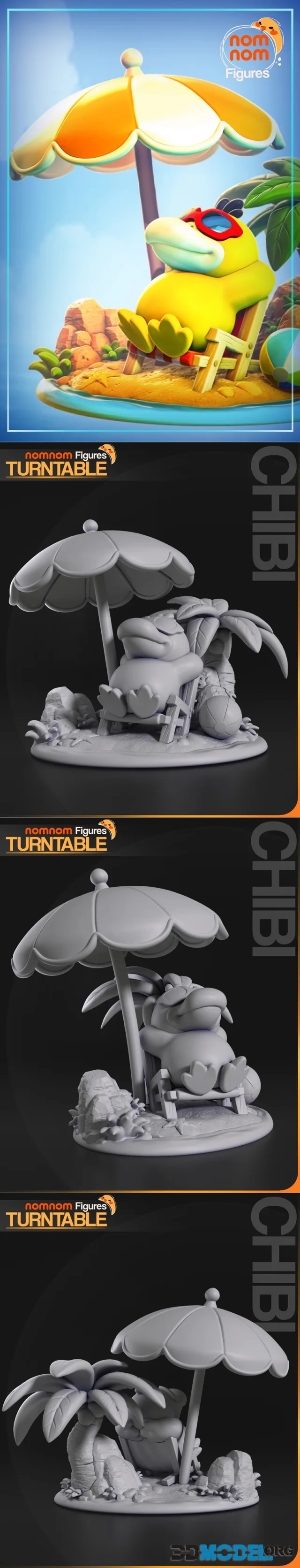 Nomnom Figures - Chibi Psyduck from Pokemon – Printable