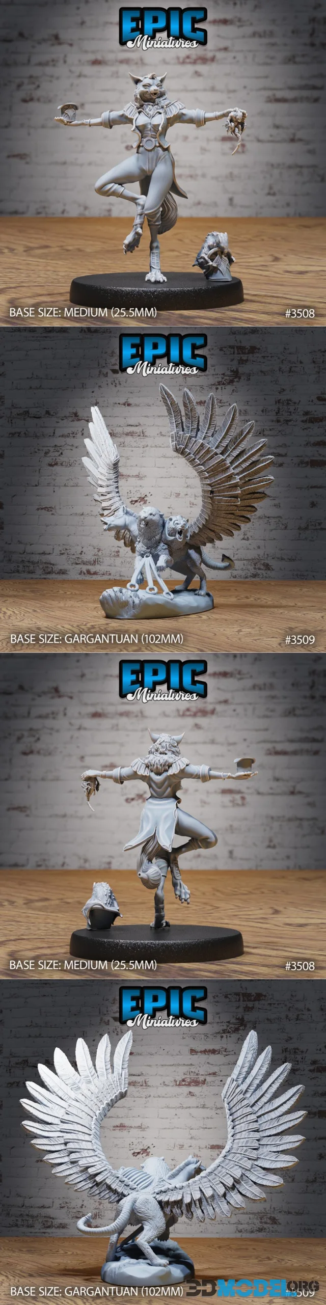 Epic Miniatures - Cat Folk Magician Greetings and Circus Chimera – Printable