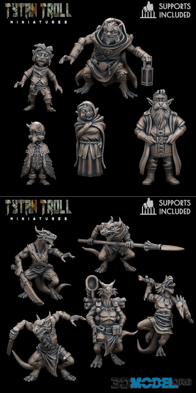 TytanTroll Miniatures - Mongrel Folk Bundle and Kobold Pack – Printable