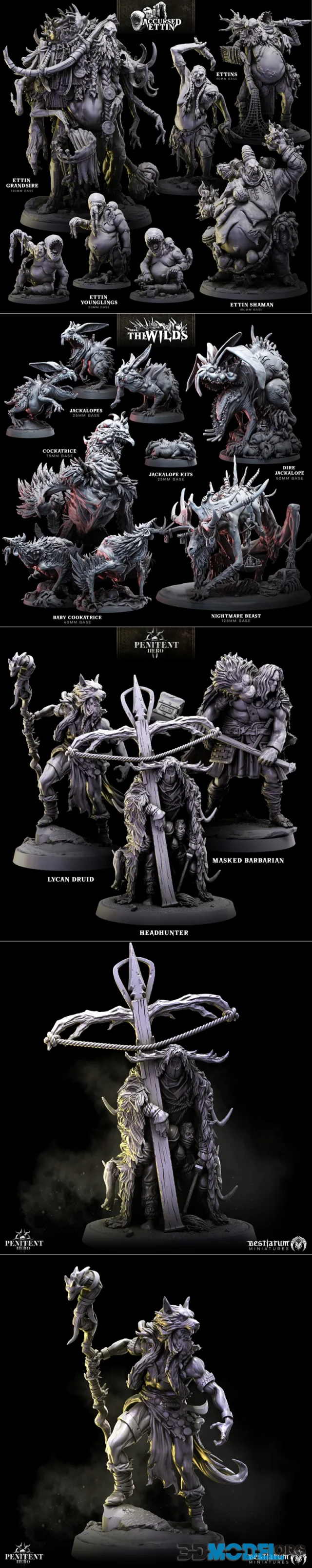 Bestiarum Miniatures January 2024 – Printable