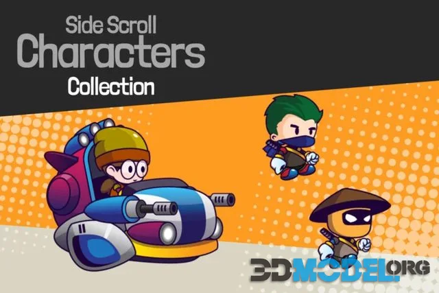 3 Cartoon Characters 2D Asset Pack