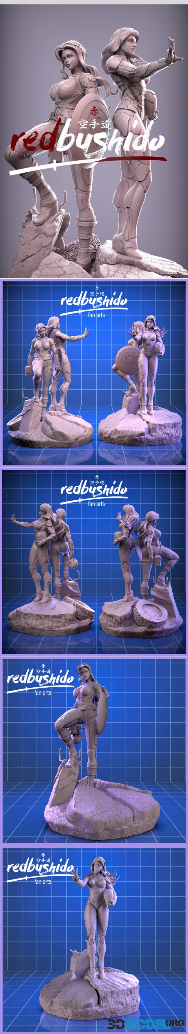 She Captain America and Iron Woman Diorama – Printable