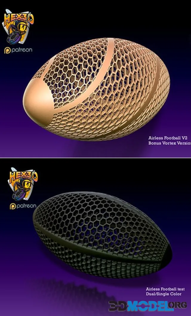 Hex3D - Airless Football – Printable