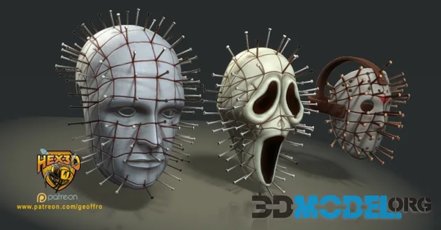 Hex3D - Pinhead Mask Pack Uncut Versions – Printable