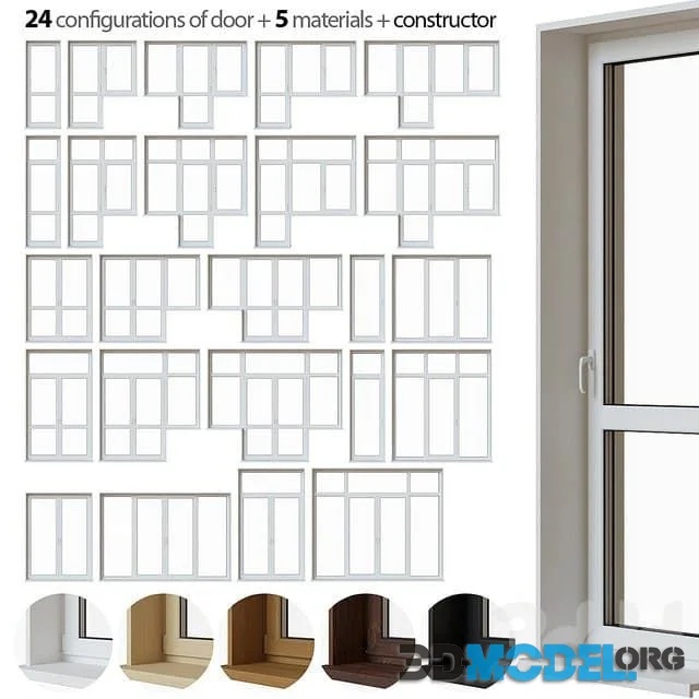 A set of plastic balcony doors