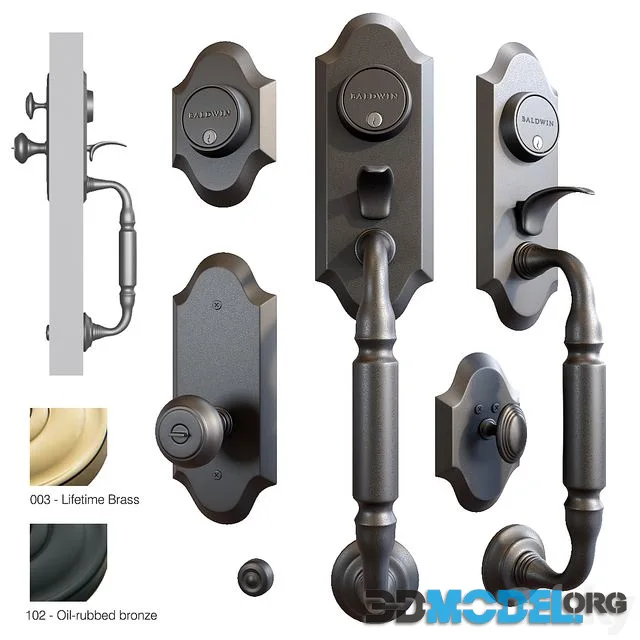 Quakity set Baldwin. Ashton two-point lock handleset