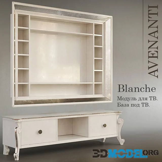 Blanche Avenanti. Hinged module and cabinet for TV
