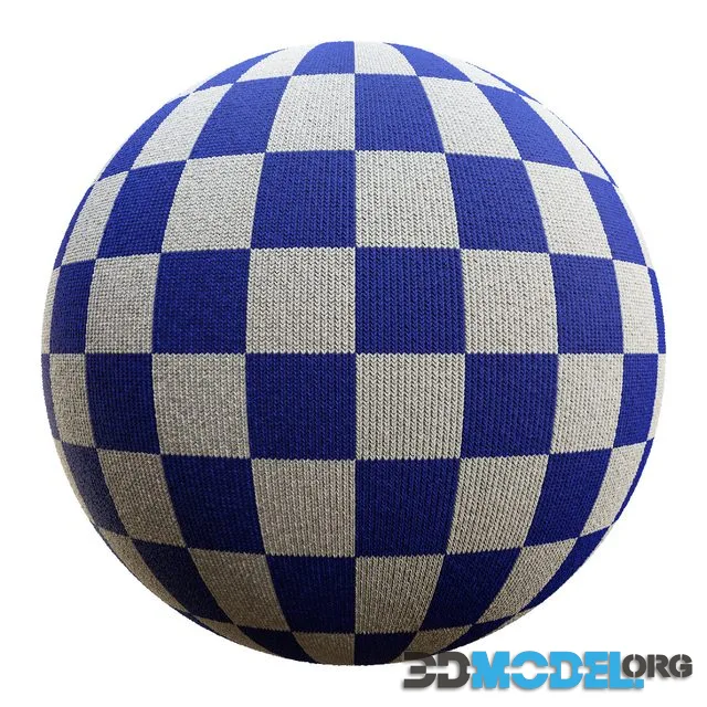 Blue white checkered knit 62 37 4K