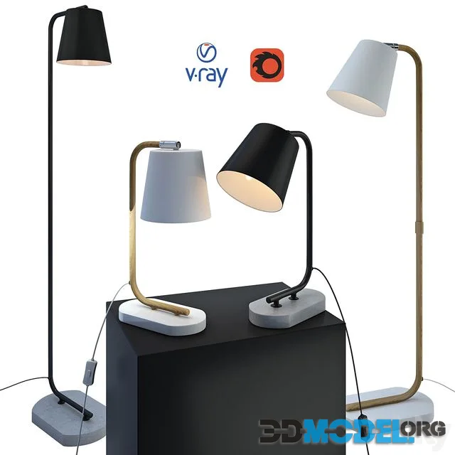 CONA, table and floor lamps, from the company LUCIDE, Belgium