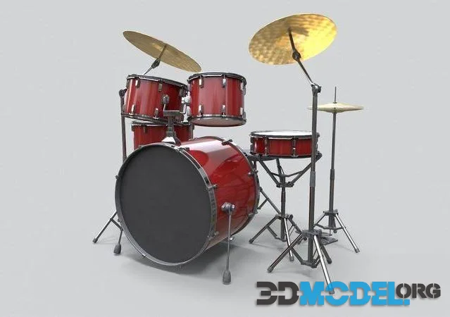 Drum Kit Low-poly (PBR)