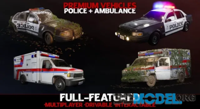 Emergency Vehicles - Premium - Drivable and Interactable