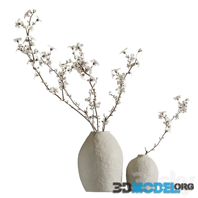 Flowering branches in a vase (2 colors)