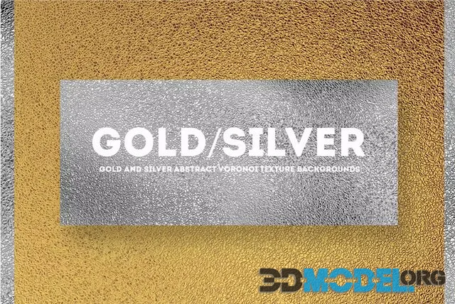 Gold & Silver Abstract Voronoi Texture Backgrounds