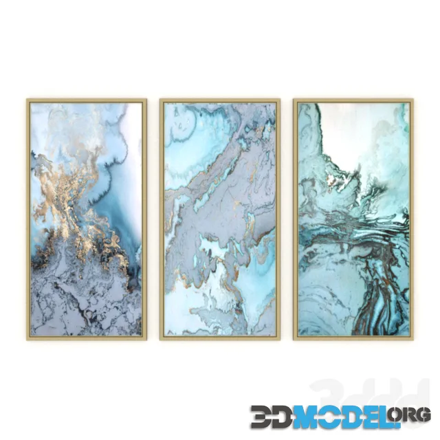 Gold abstract paint set 1