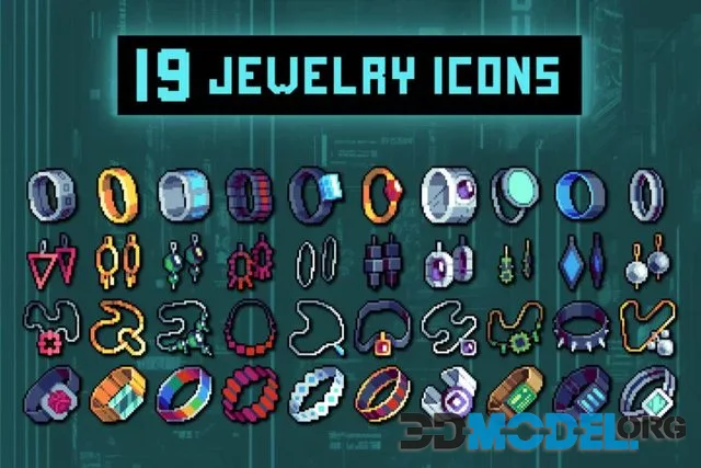 Jewelry 32x32 Pixel Art Icons