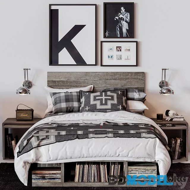RH EMMETT STORAGE BED, vintage