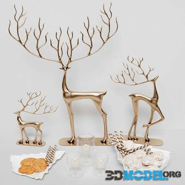 Set with deer