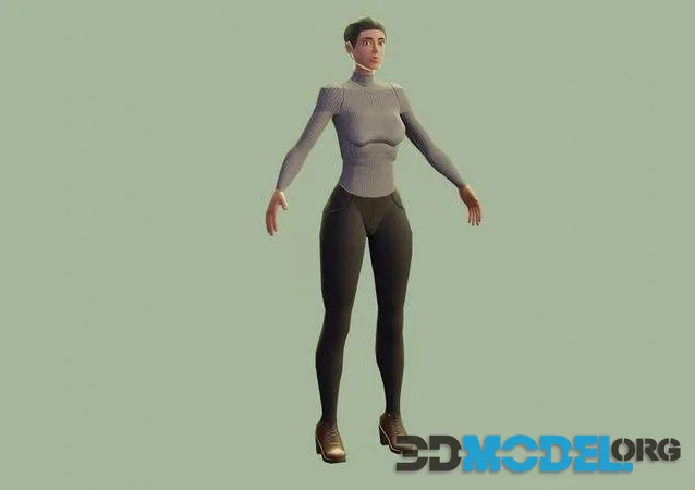 StylizedWoman2 sims character Low-poly (PBR)