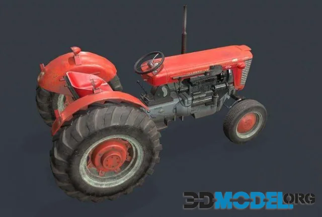 Tractor MF 65 Low-poly (PBR)