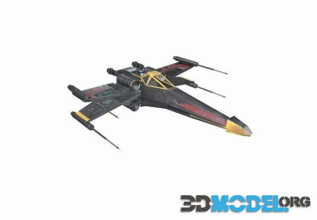 X-wing star wars force awakens fighter jet (PBR)