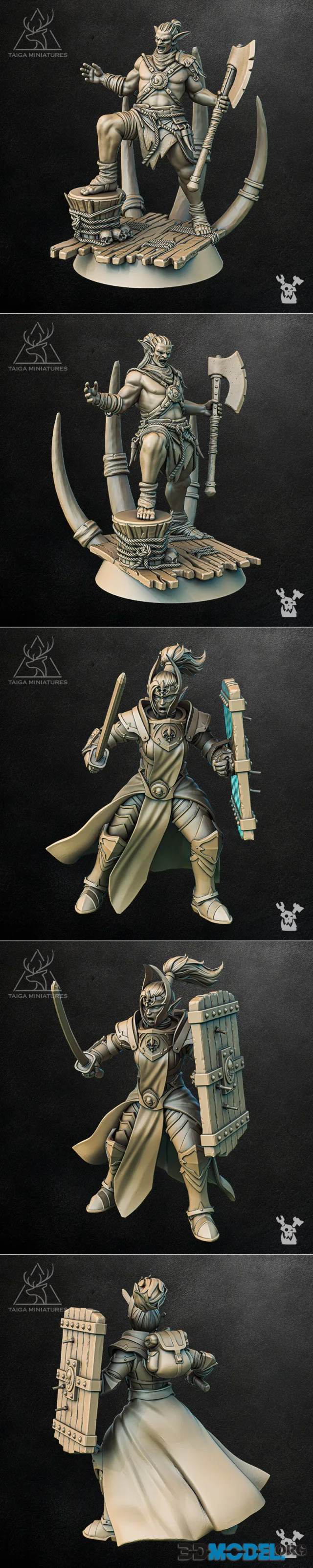 Hobgoblin Chieftain and Silver Moon Shieldbearer – Printable