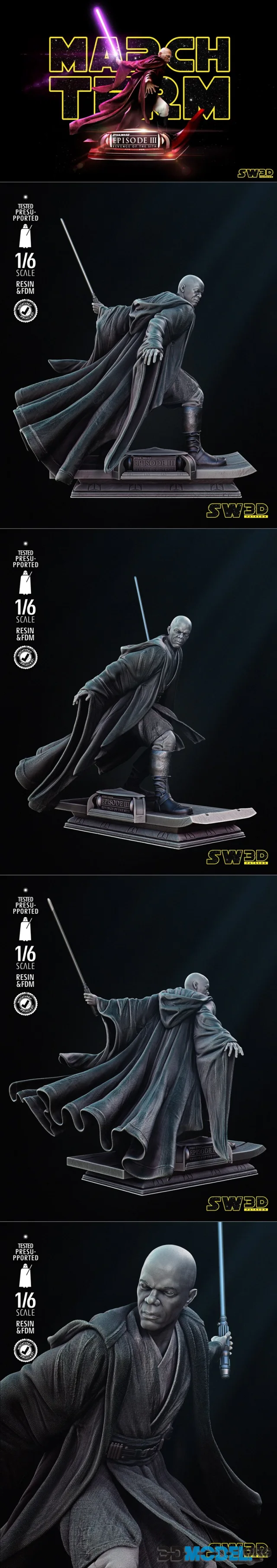 Star Wars - Mace Windu Sculpture – Printable