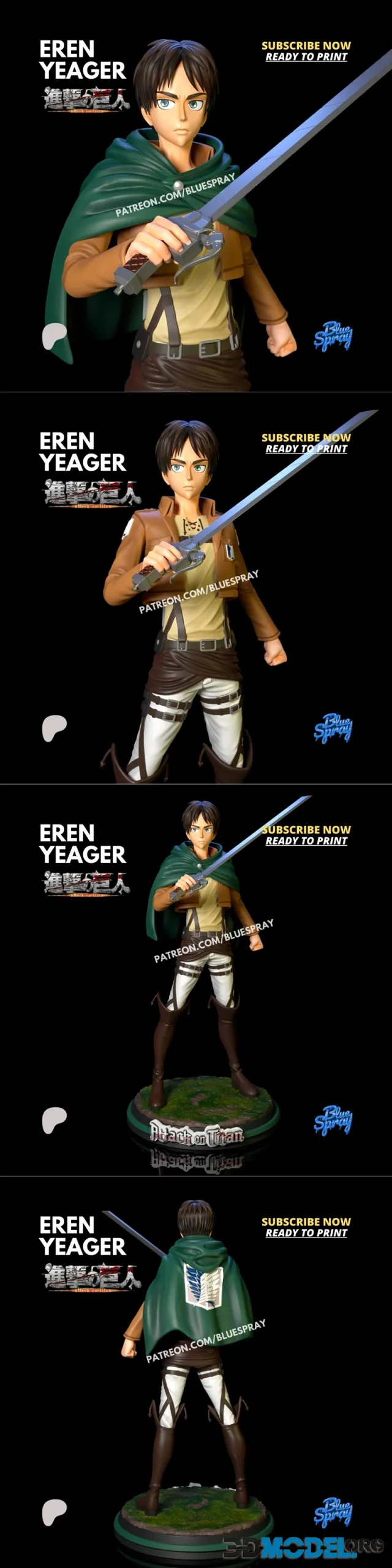 Blue Spray - Eren Yeager – Printable