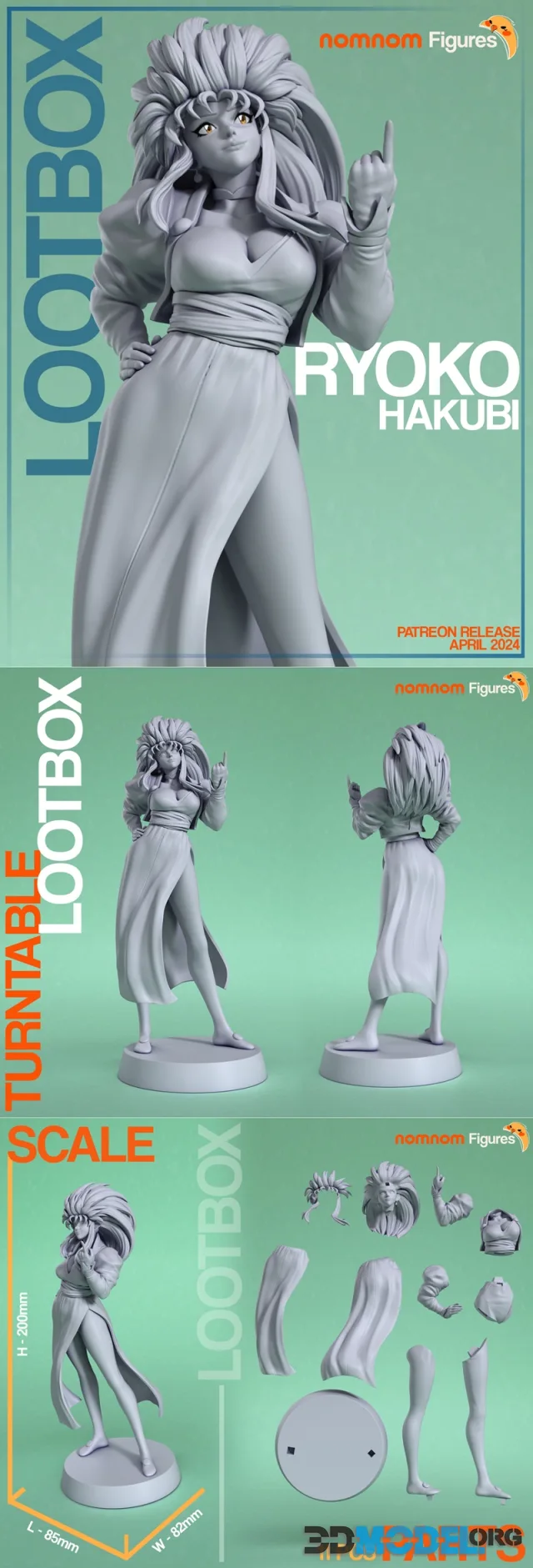 Nomnom Figures - Ryoko - Tenchi Muyo – Printable