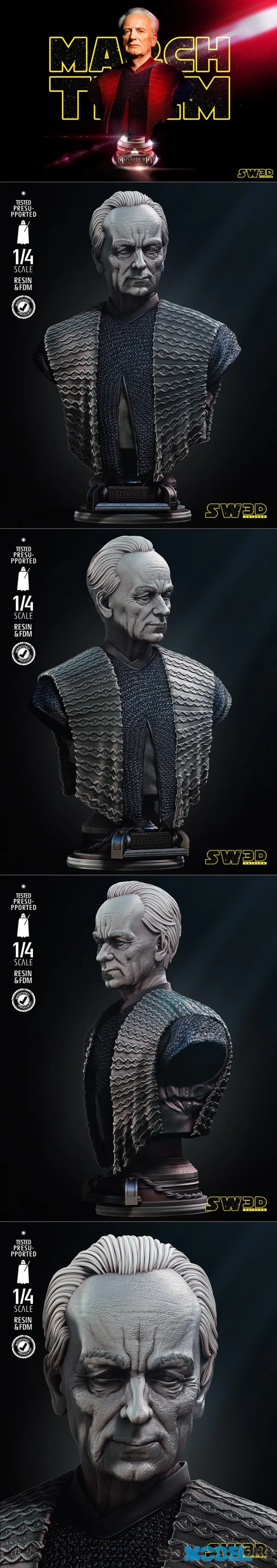 Star Wars - Palpatine Portrait Bust – Printable