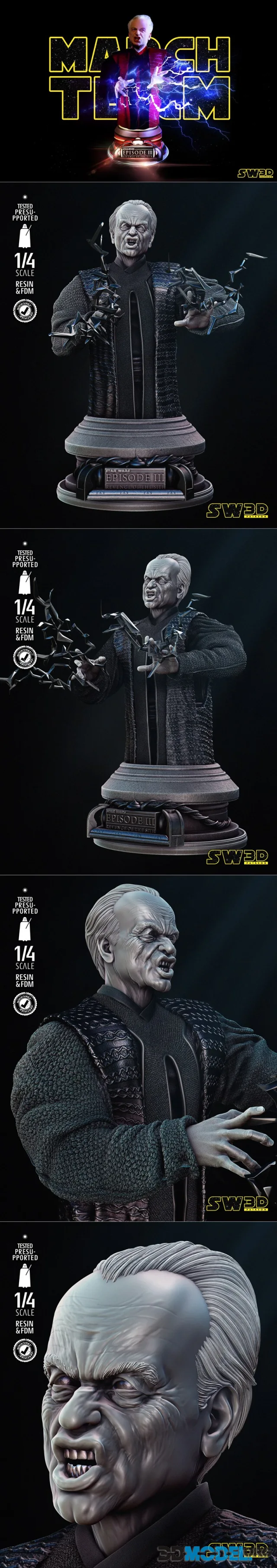Star Wars - Palpatine Bust – Printable