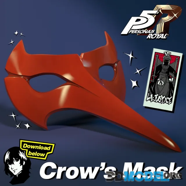 3D Model – Crow Mask Persona 5 Royal – Printable