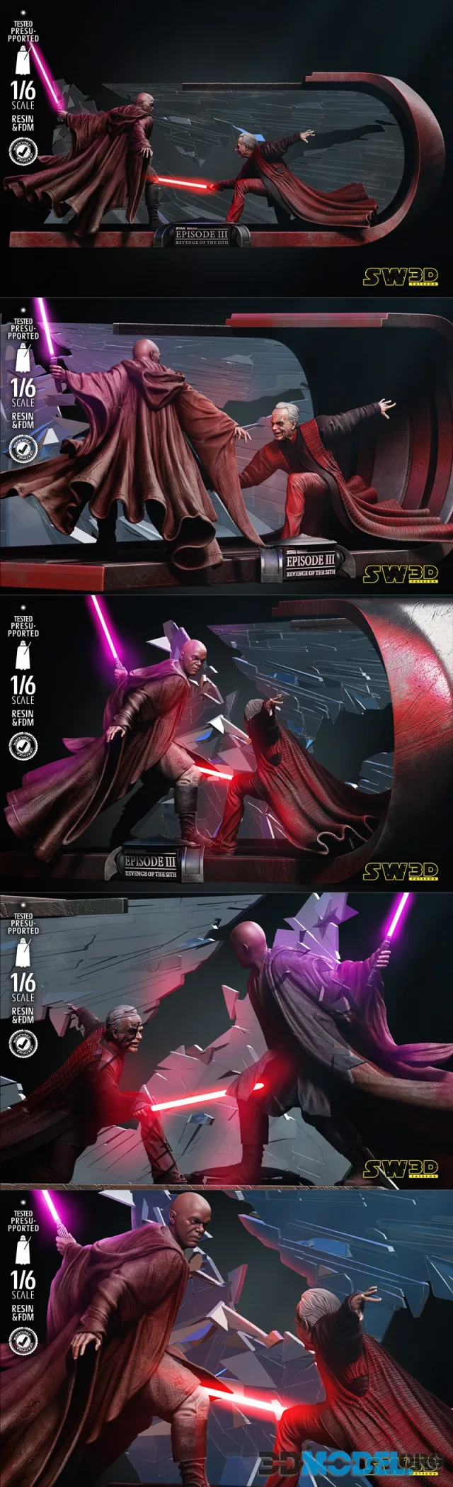 Star Wars - Mace Windu and Palpatine Diorama – Printable