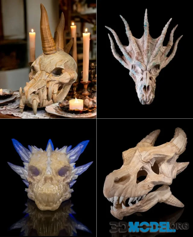 Skull - Black Dragon and Blue Dragon and Diamond Dragon and Epic Red Dragon – Printable