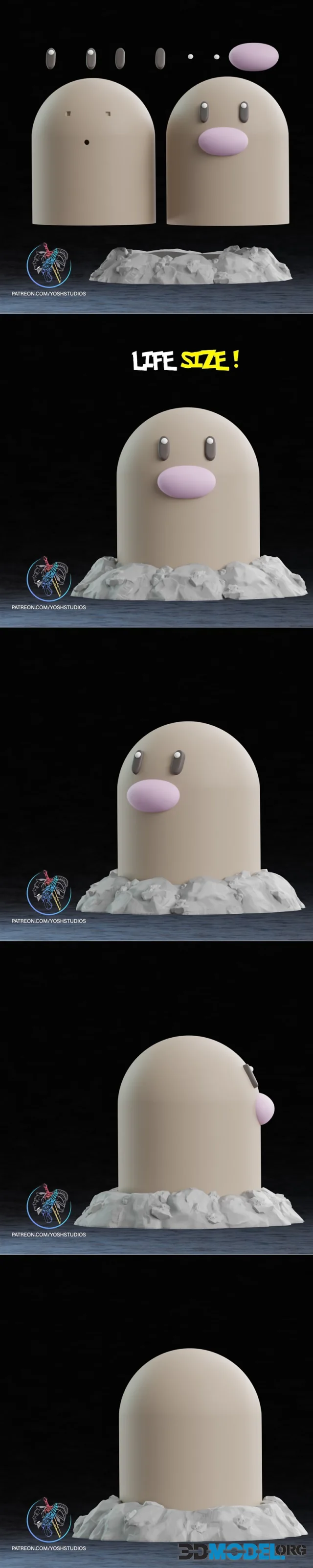 Yosh Studios - Life Sized Digglet – Printable