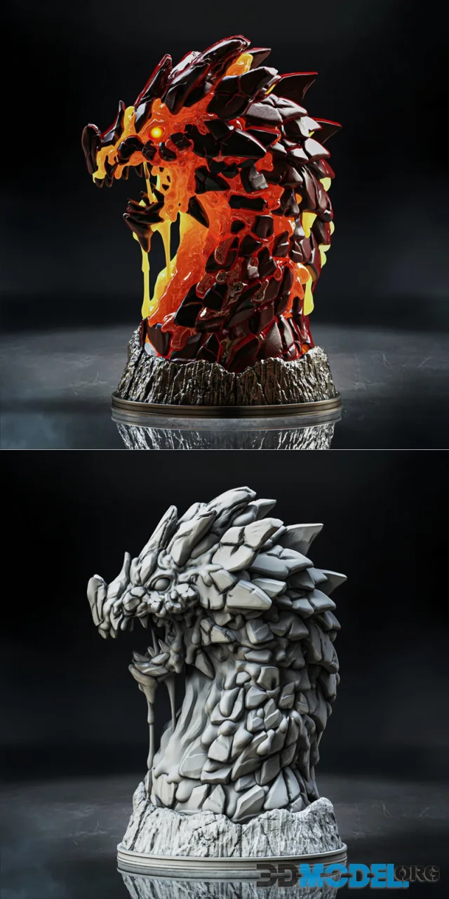 Magma Dragon Bust – Printable