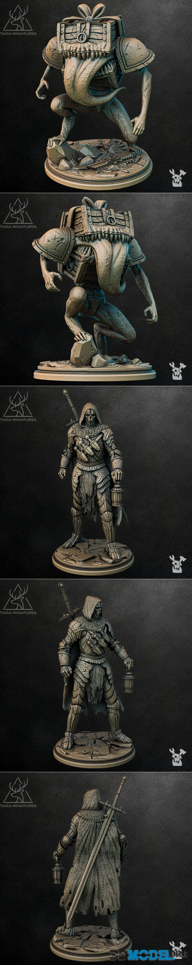 Festive Mimic and Lamplighter Knight – Printable