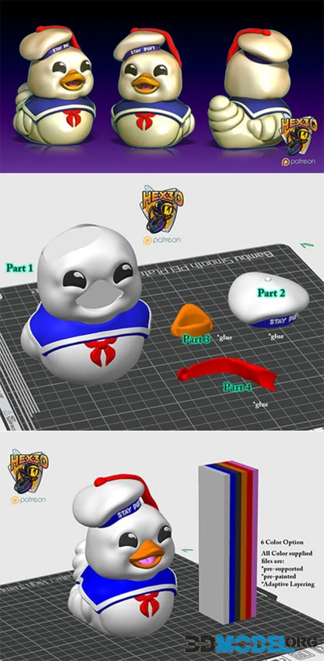 Hex3D - Stay Puft Duck – Printable