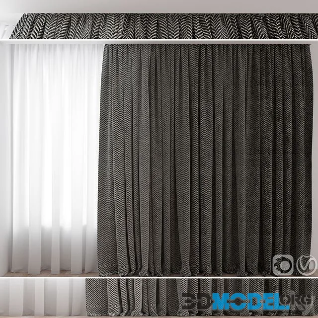 Curtains №3 with ceiling cornice