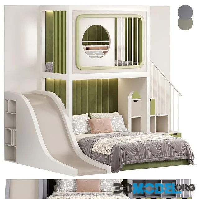 Designer two-level bed Kids room 10