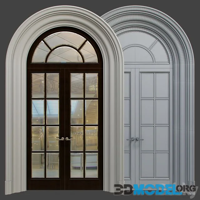 Door, wood gypsum arched stucco
