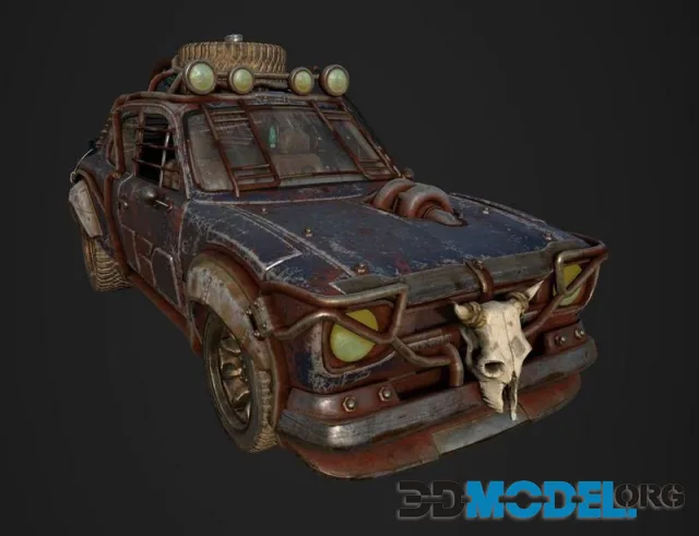 3D Model – Mad Max Vehicle post apocalyptic car (PBR)