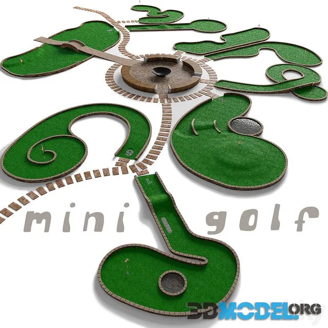 Mini golf. A set of 9 fields