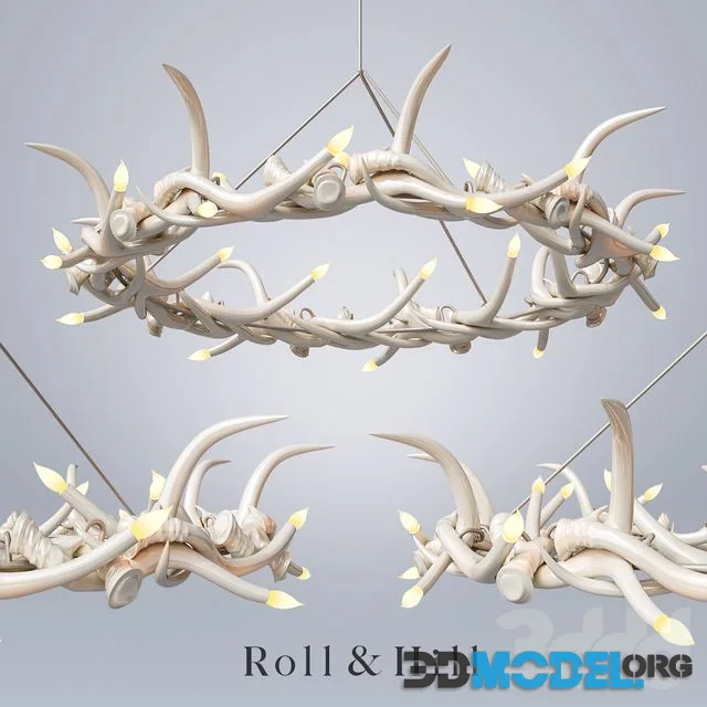 Roll & Hill Chandelier - 27 Antler Ring